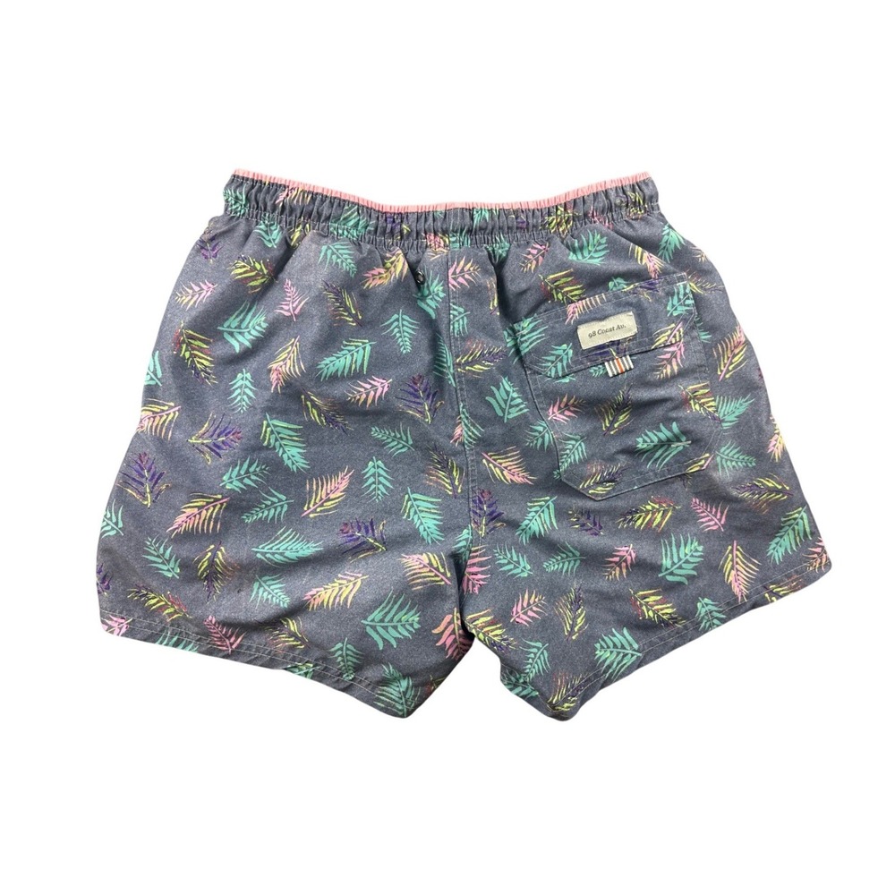 98 Coast Av Men Beach Trunks Shorts L Grey Tropical Palm Swim Spain Made Summer View 2